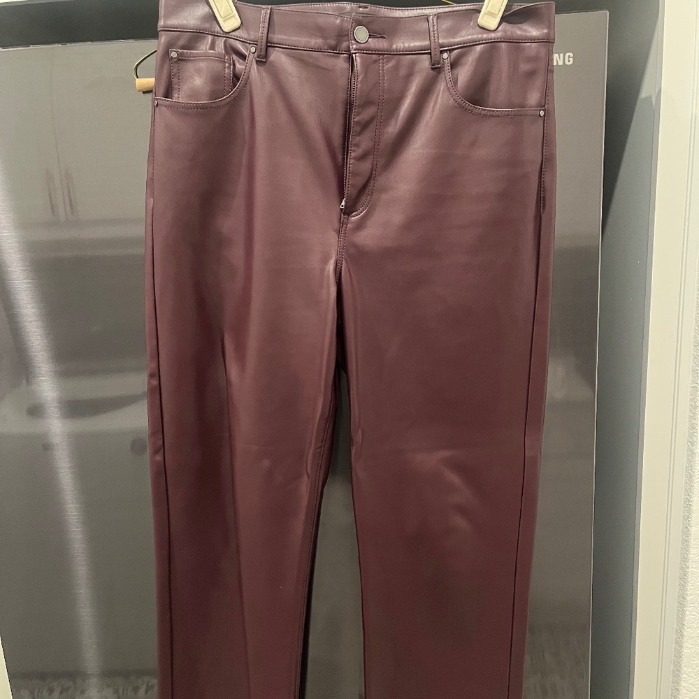 Ann Taylor Burgundy Pleather Pants